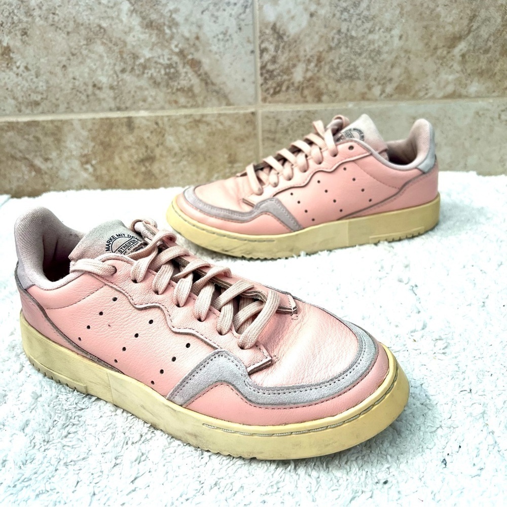 ADIDAS Supercourt Lace Up Womens Sneakers Shoes Casual baby Pink Size 7 Barbie